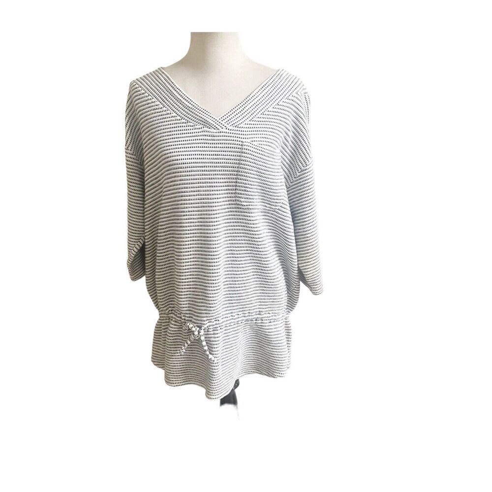 Victorias Secret Heavyweight Cotton Beach Cover Tunic White Navy Striped…
